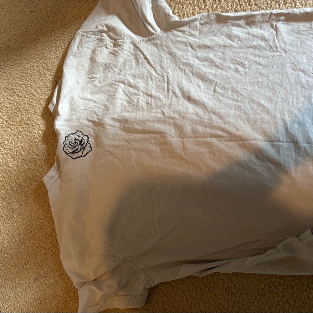 Men's White Shirt with Rose Embroidery